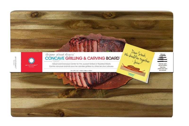 Architec Concave Acacia Carving Board, Gripperwood Collection with Non-slip Gripper Feet, 13 by 19-Inches - Image 2